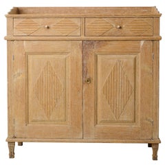 Early 19th Century Sideboard in Gustavian Style from Sweden with Rustic Patina