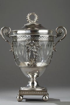 Early 19th Century Silver and Crystal Candy Dish