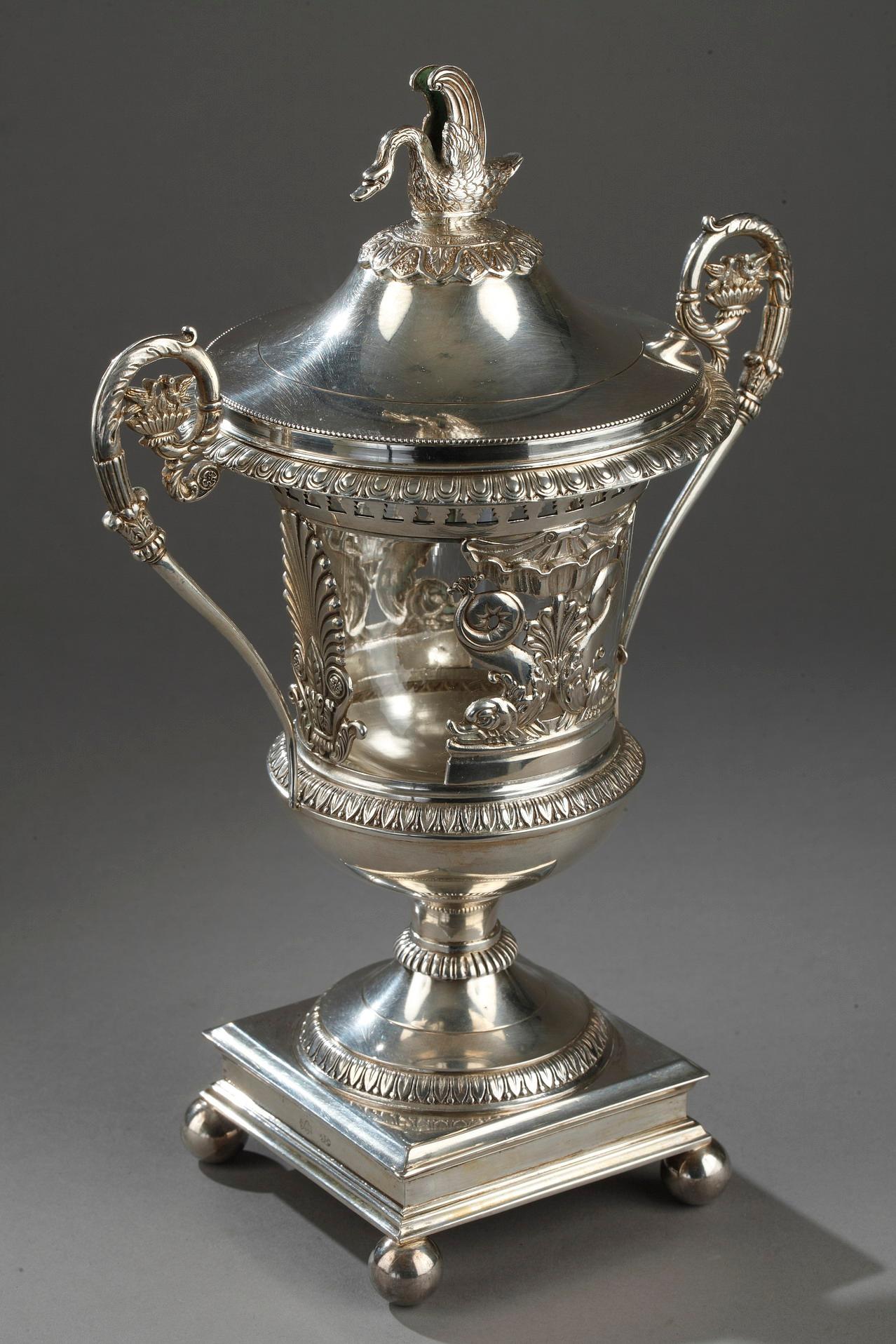 Early 19th Century Silver and Crystal Candy Dish 2