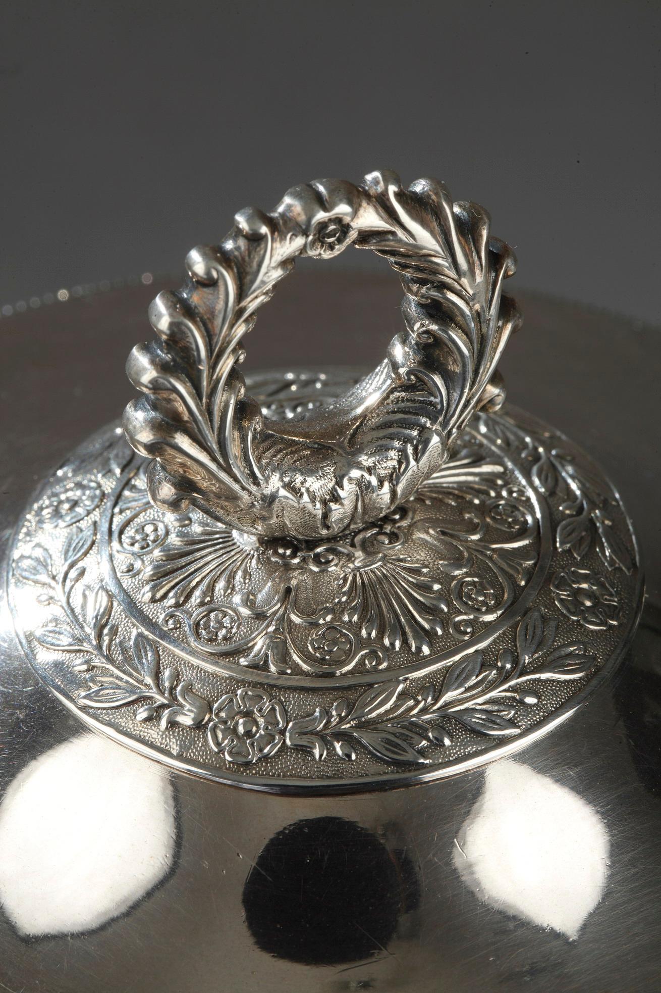 Early 19th Century Silver and Crystal Candy Dish For Sale 1