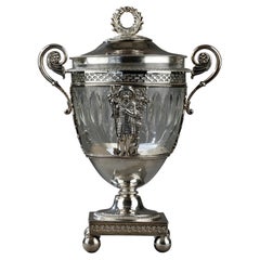 Early 19th Century Silver and Crystal Candy Dish
