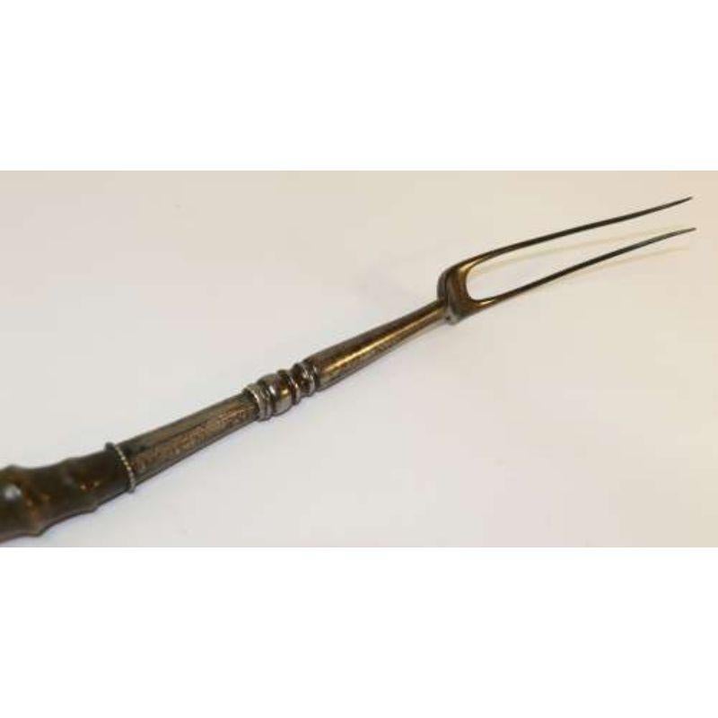 Early 19th Century Silver and Horn Mounted Roasting Fork, circa 1830 For Sale 2