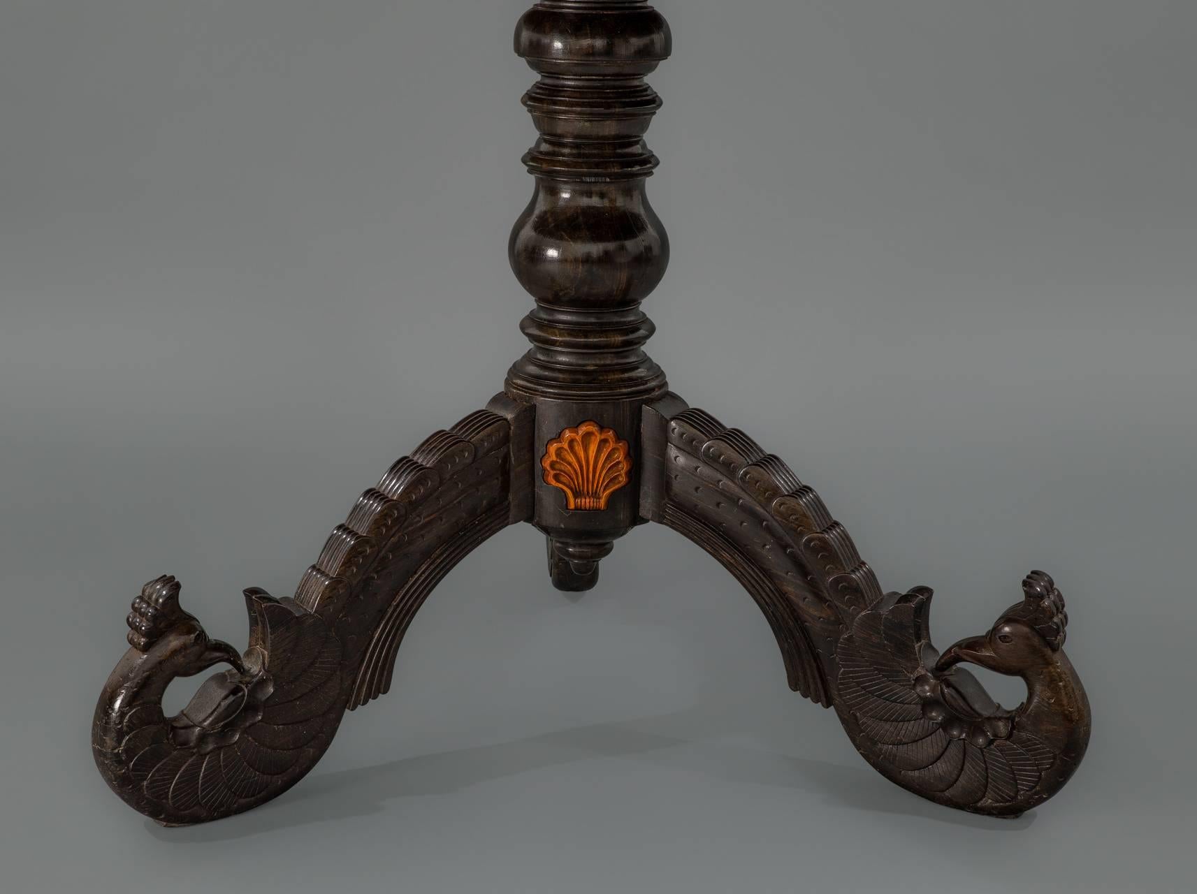 Mahogany Early 19th Century Sinhalese Specimen Wood Center Table For Sale