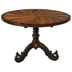 Early 19th Century Sinhalese Specimen Wood Center Table