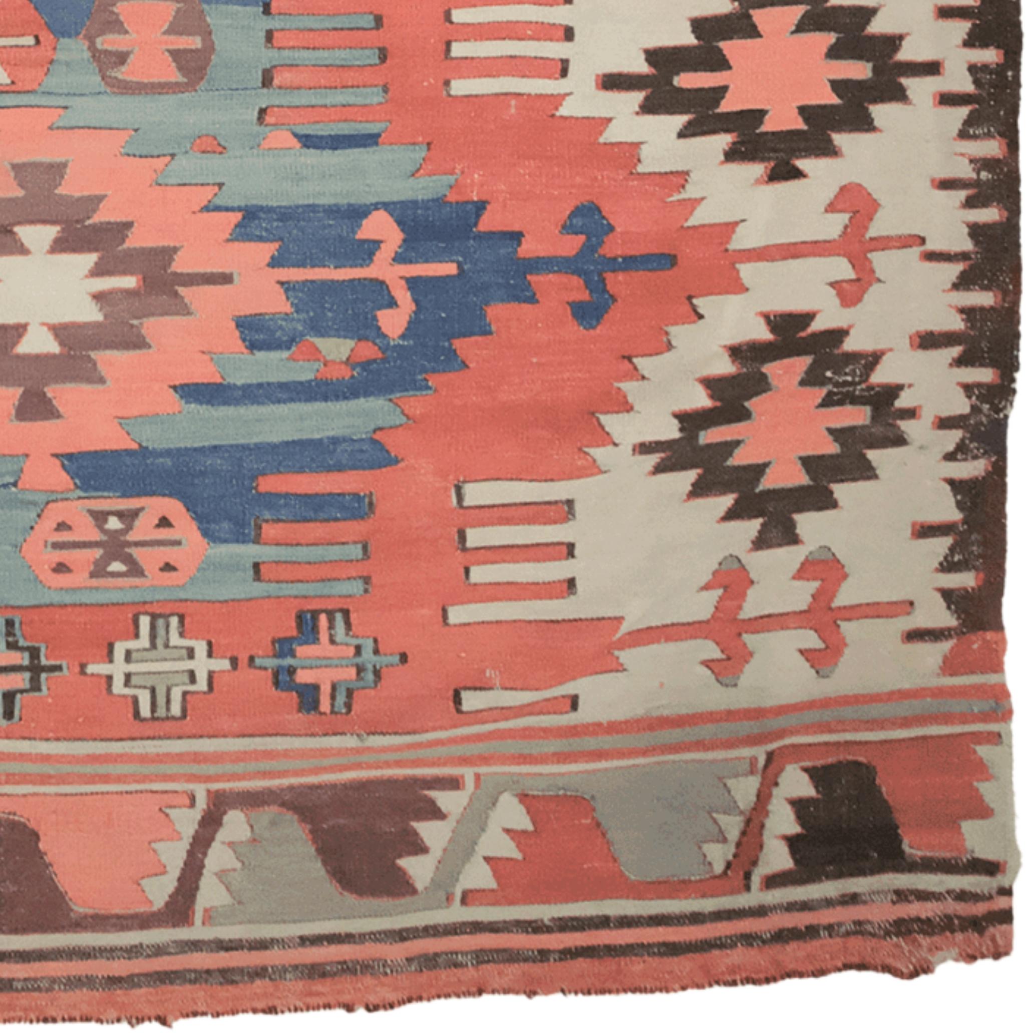 Kilim Sivrihisar du début du 19e siècle Bon état - En vente à Sultanahmet, 34