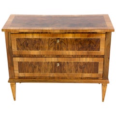 Early 19th Century Small Biedermeier Walnut Chest of Drawers