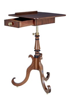 Early 19th Century Small Metamorphic Mahogany Inlaid Folio Table