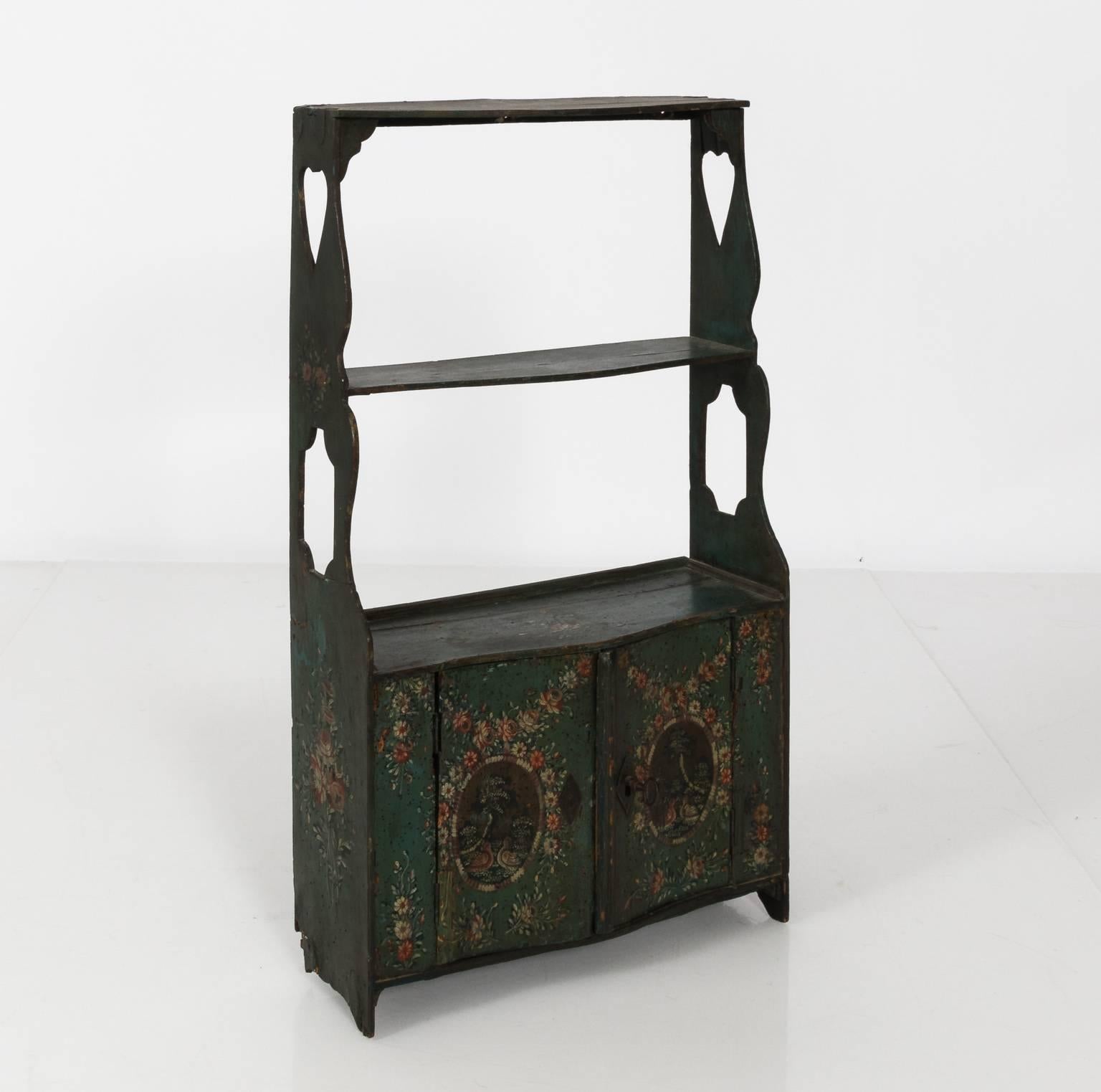Country Early 19th Century Small Painted Hanging Cabinet, circa 1930s
