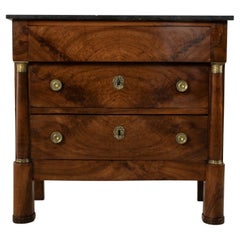 Early 19th Century Small Scale French Empire Period Walnut Commode or Chest