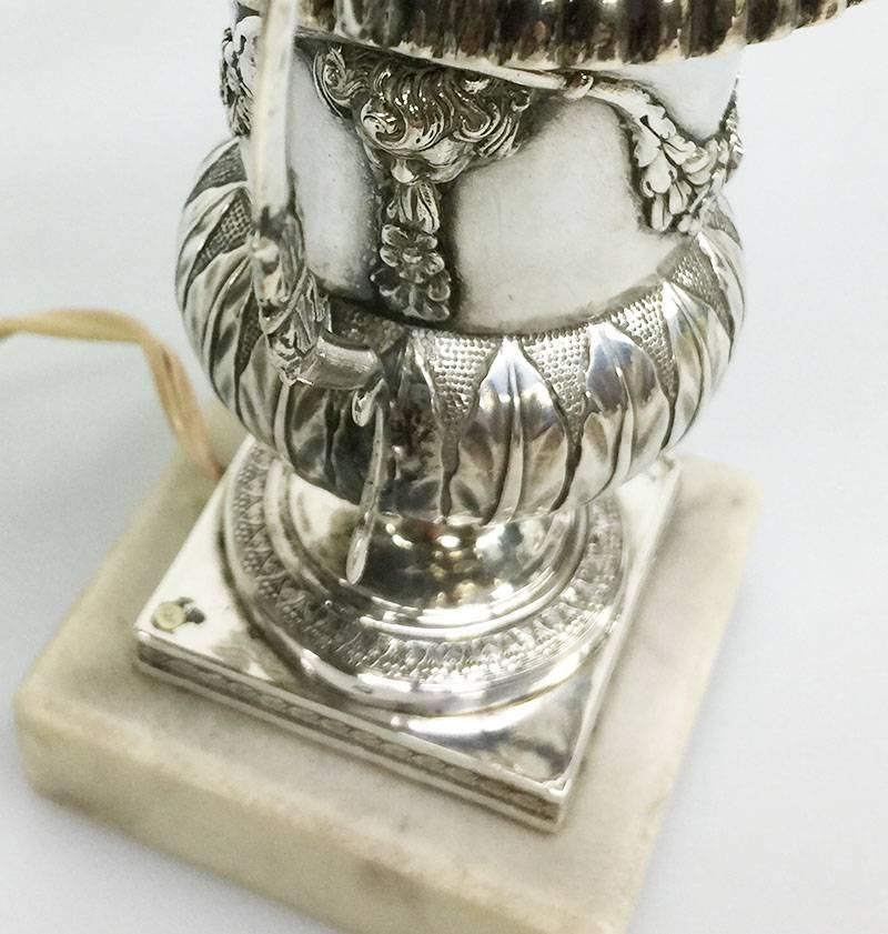 19th Century small Silver Belgian table lamp, 1814-1831 For Sale 1