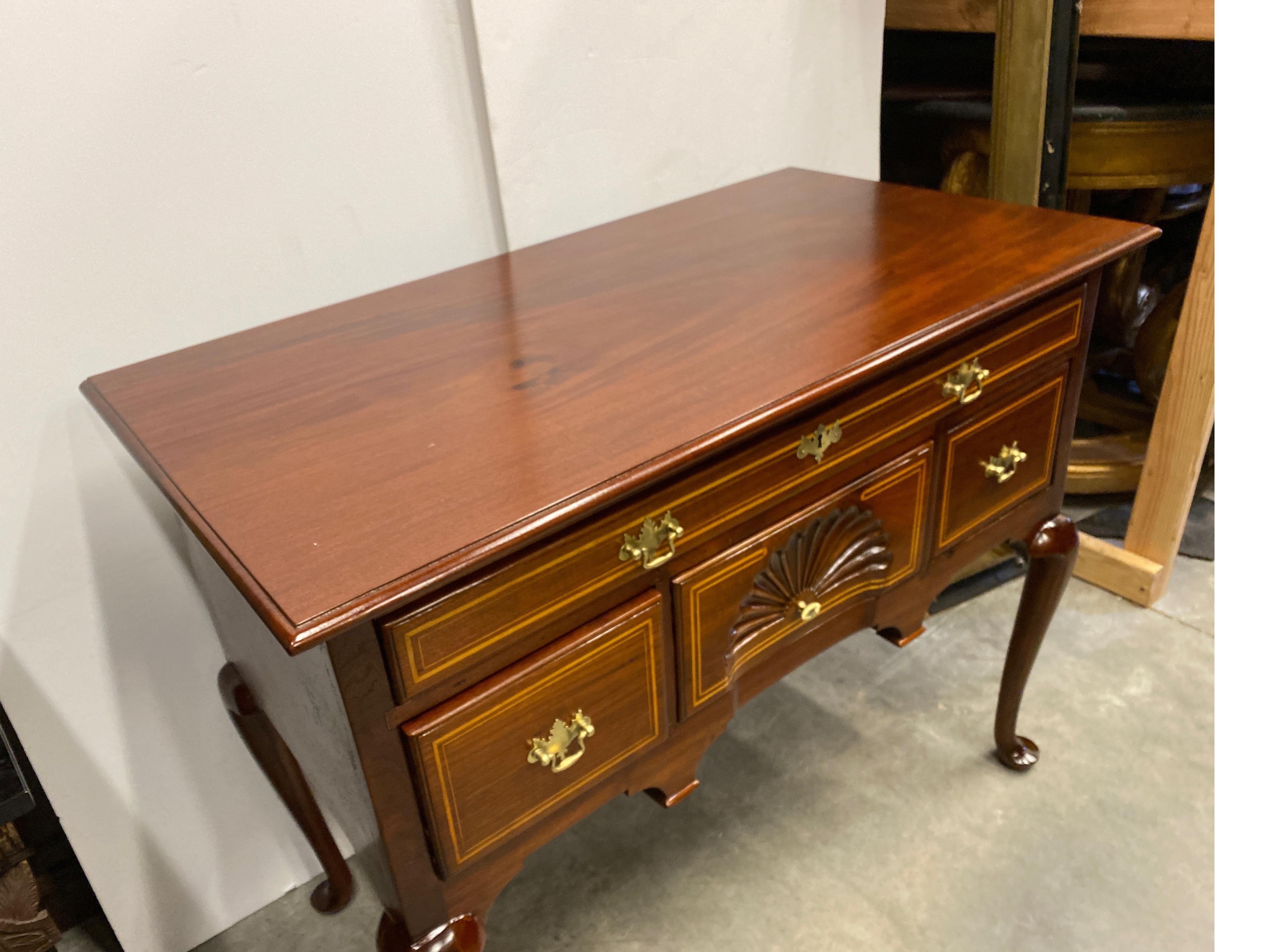 Inlay Early 19th Century Solid Cherry Inlaid Lowboy, Circa 1800 For Sale