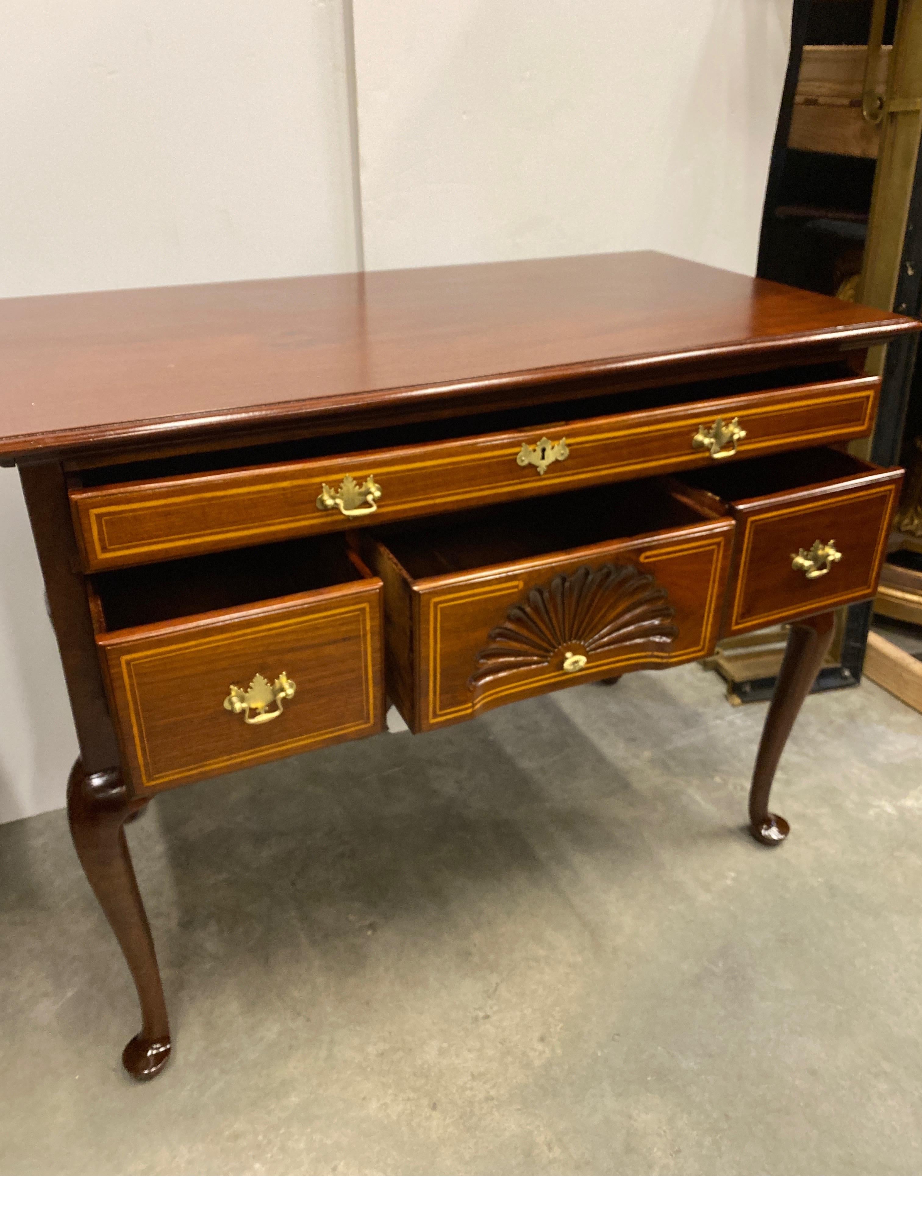 Early 19th Century Solid Cherry Inlaid Lowboy, Circa 1800 For Sale 3