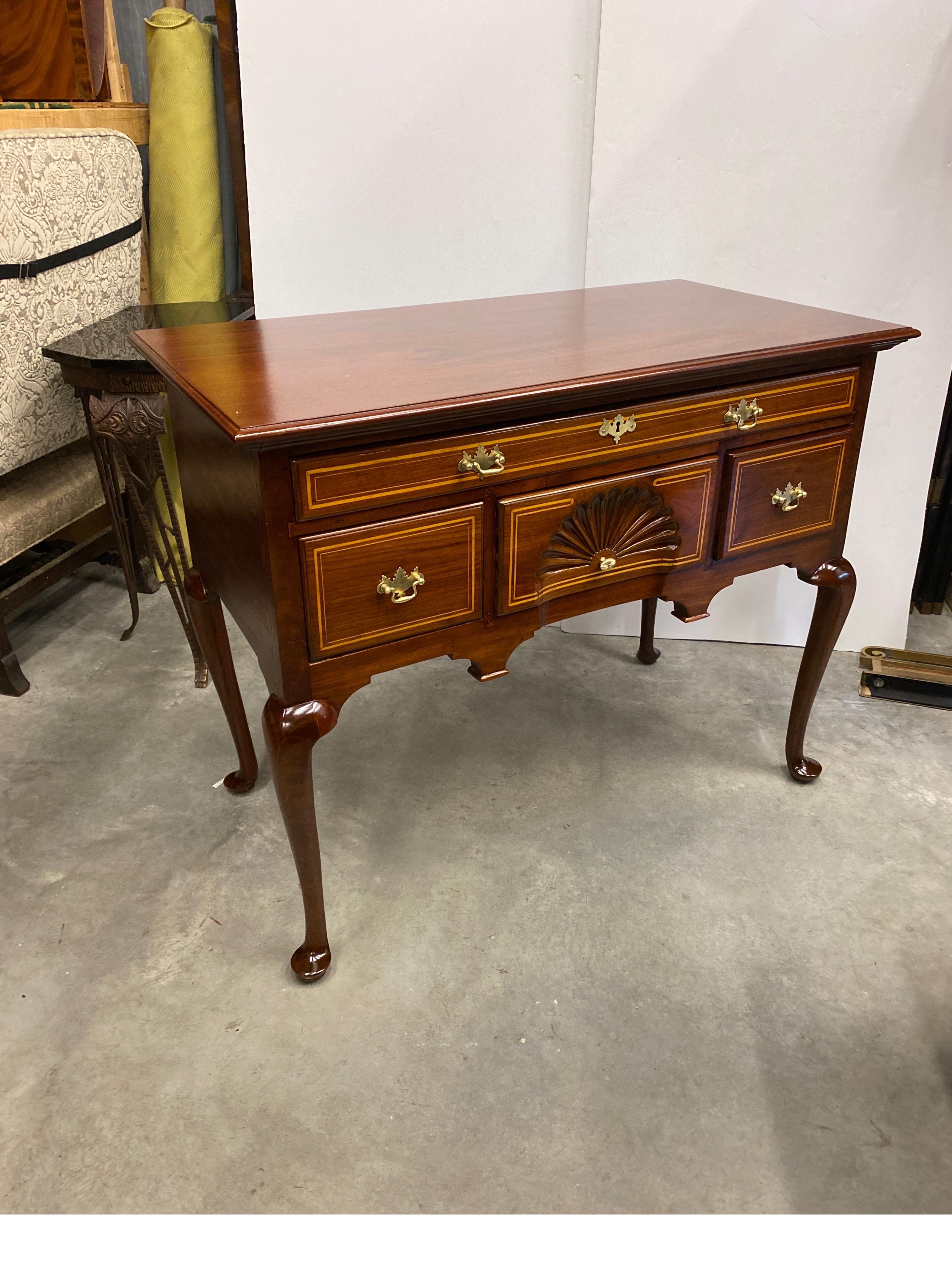 Early 19th Century Solid Cherry Inlaid Lowboy, Circa 1800 For Sale 4