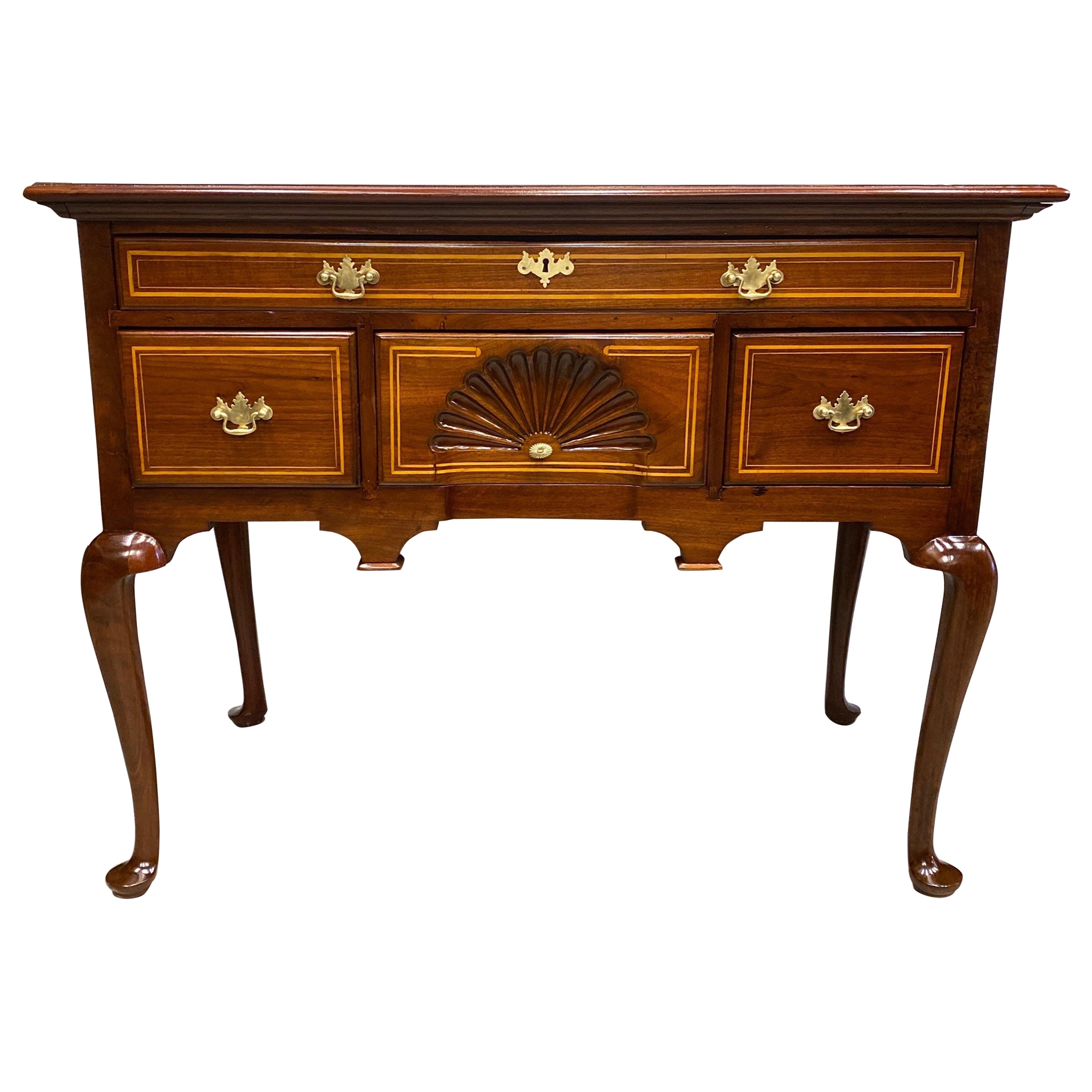 Early 19th Century Solid Cherry Inlaid Lowboy, Circa 1800