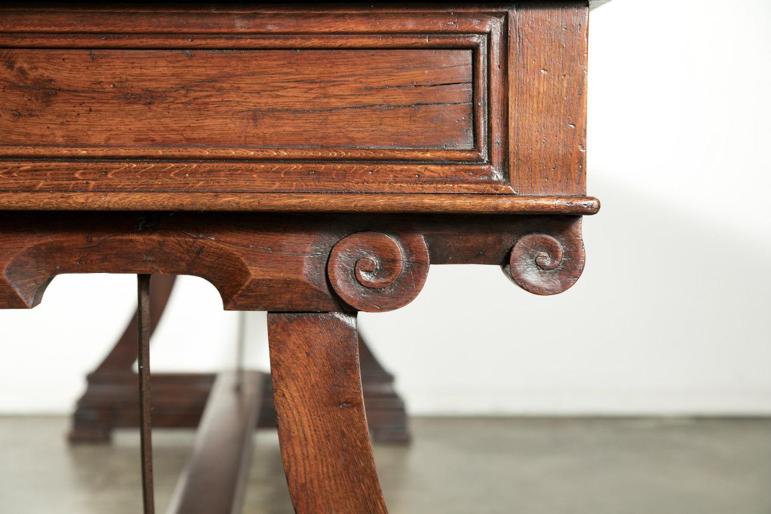 Early 19th Century Solid Oak French Provencal Writing Table or Console 5