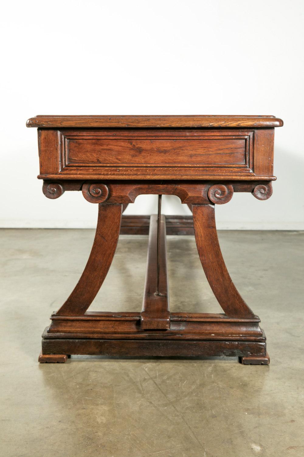 Early 19th Century Solid Oak French Provencal Writing Table or Console 6