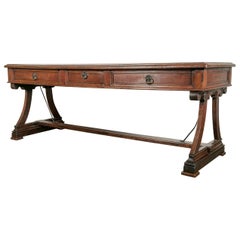 Early 19th Century Solid Oak French Provencal Writing Table or Console