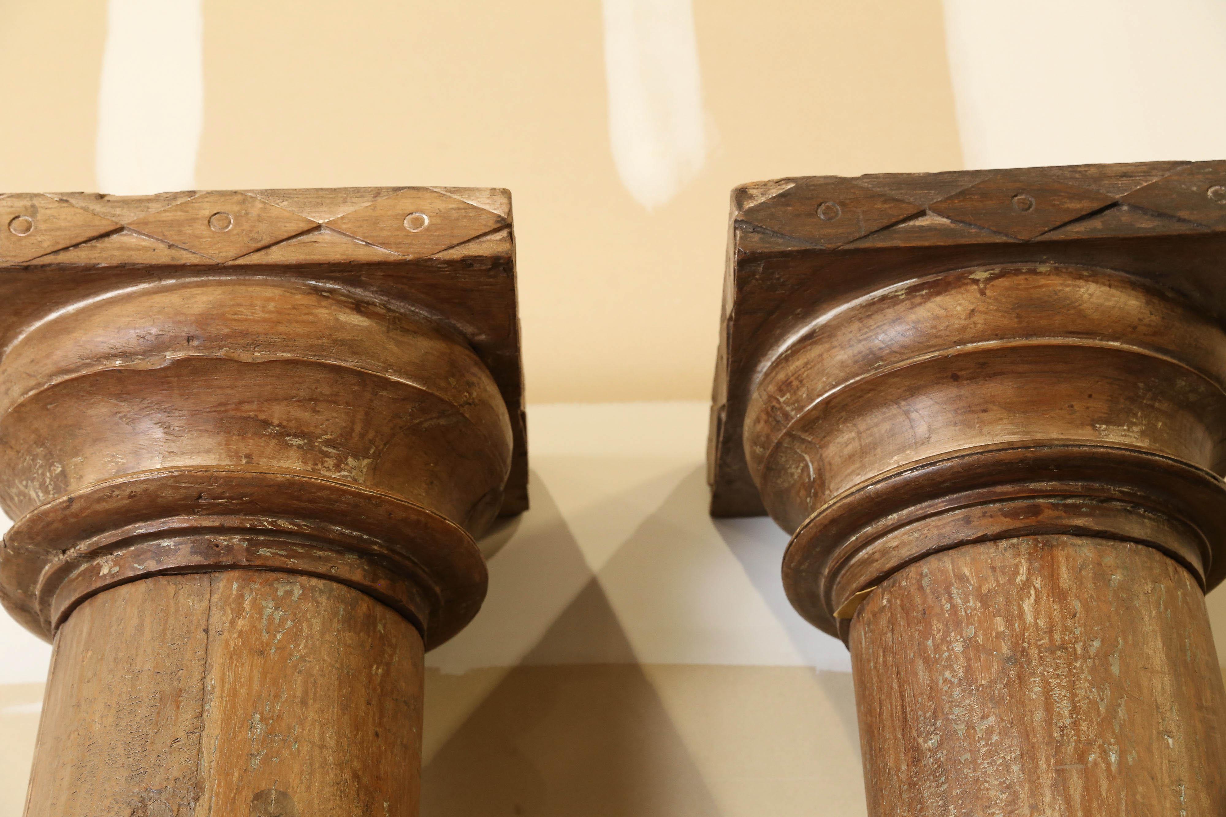 Early 19th Century Solid Teakwood Load Bearing Columns from a Grand Farm House 2