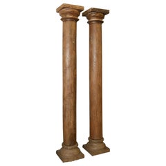 Early 19th Century Solid Teakwood Load Bearing Columns from a Grand Farm House
