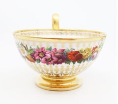 Early 19th Century, Soup Bowl, French Hand Painted Sèvres Porcelain