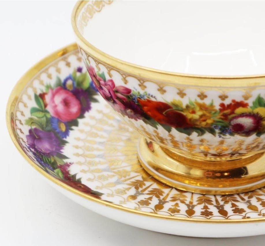 Early 19th Century, Soup Bowl, French Hand Painted Sèvres Porcelain For Sale 1