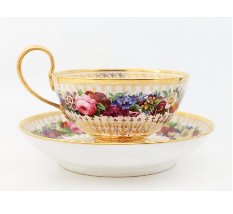 Début du 19e siècle, bol à soupe, porcelaine de Sèvres peinte à la main. en vente 1