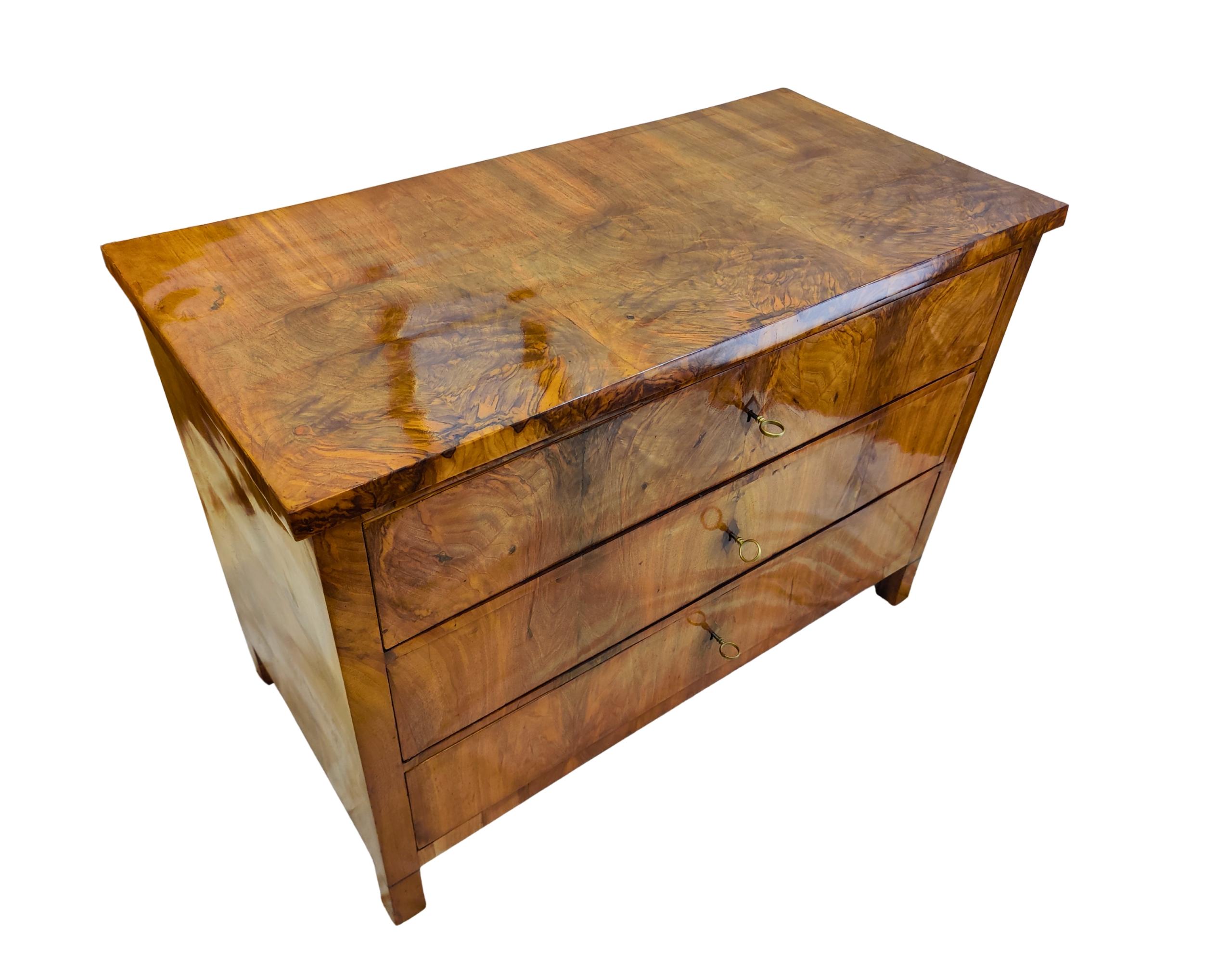Early 19th Century South German Biedermeier Chest of Drawers in Walnut In Good Condition For Sale In Darmstadt, DE