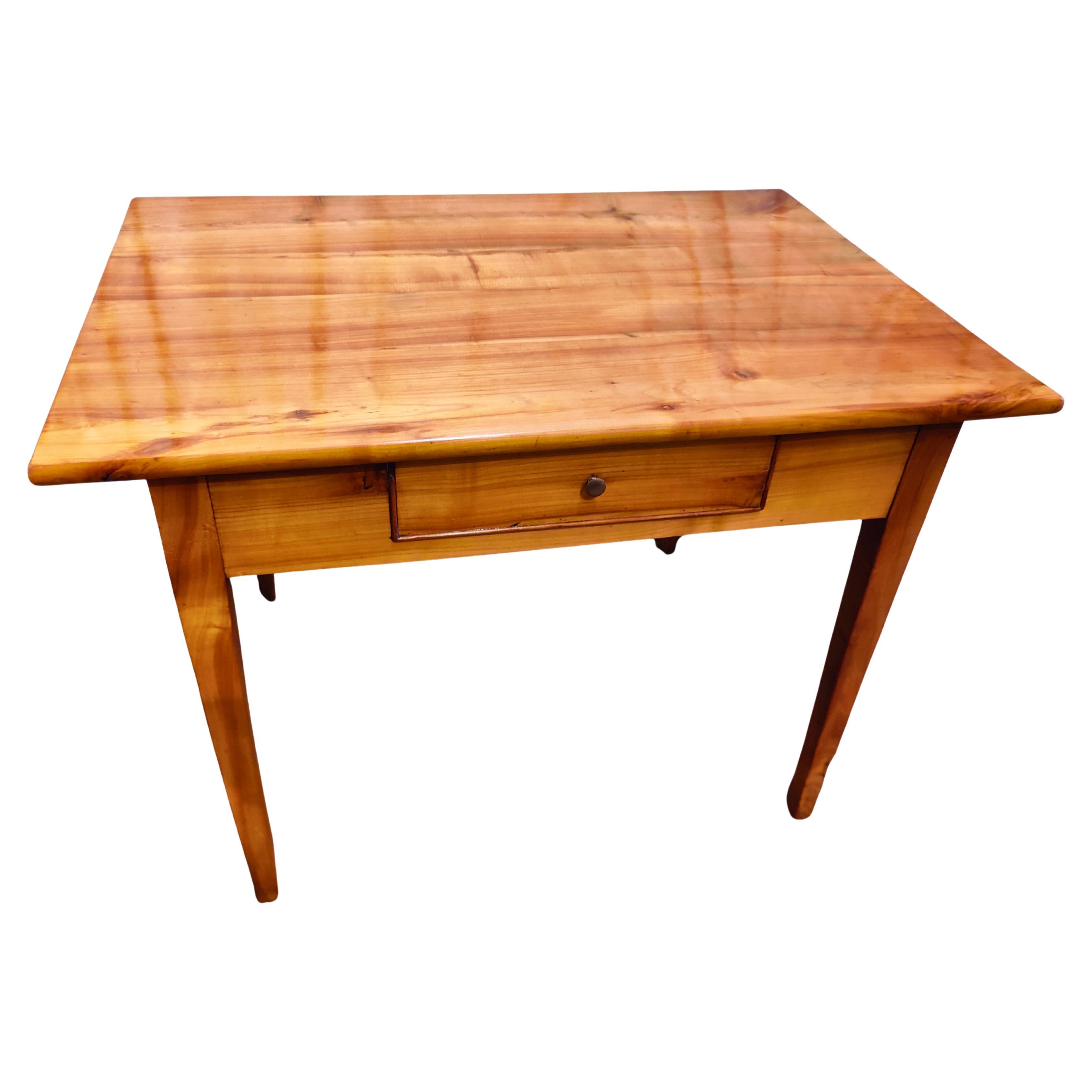 Early 19th Century South German Cherrywood Table with Single Drawer