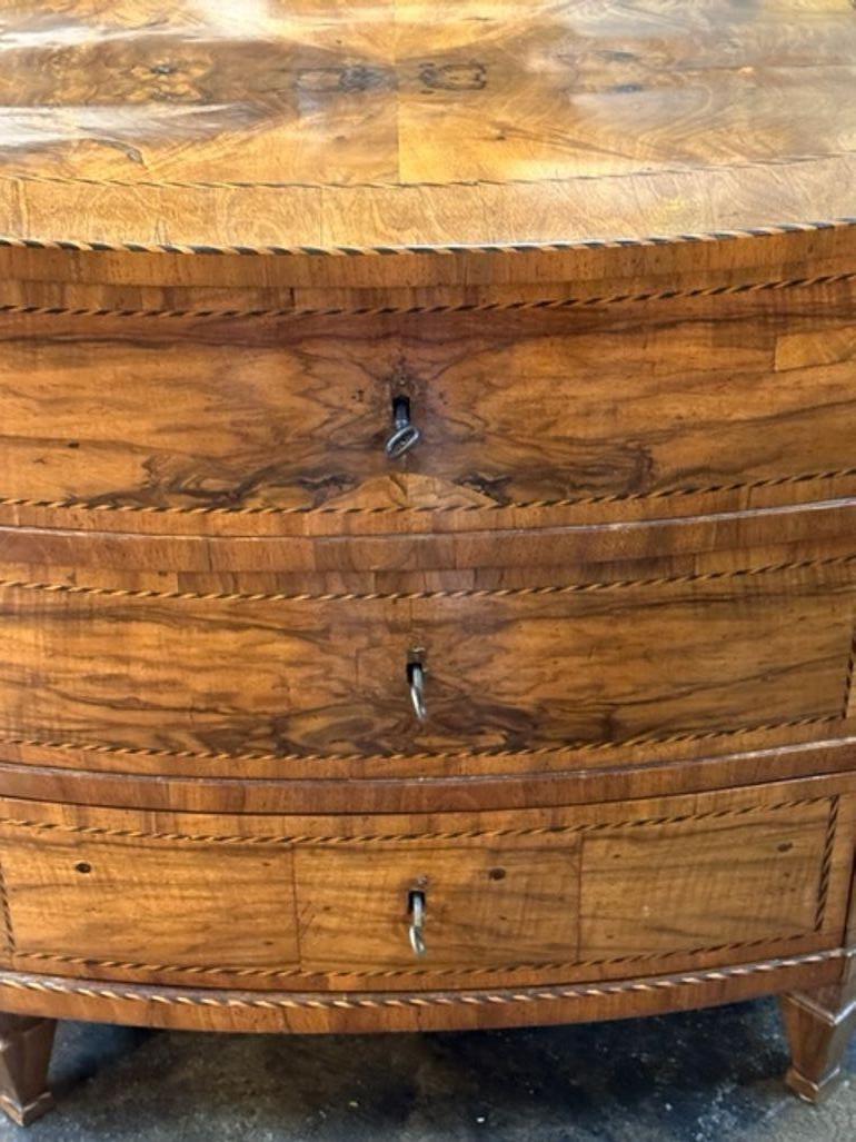 Early 19th Century South German Inlaid Walnut Chest For Sale 1
