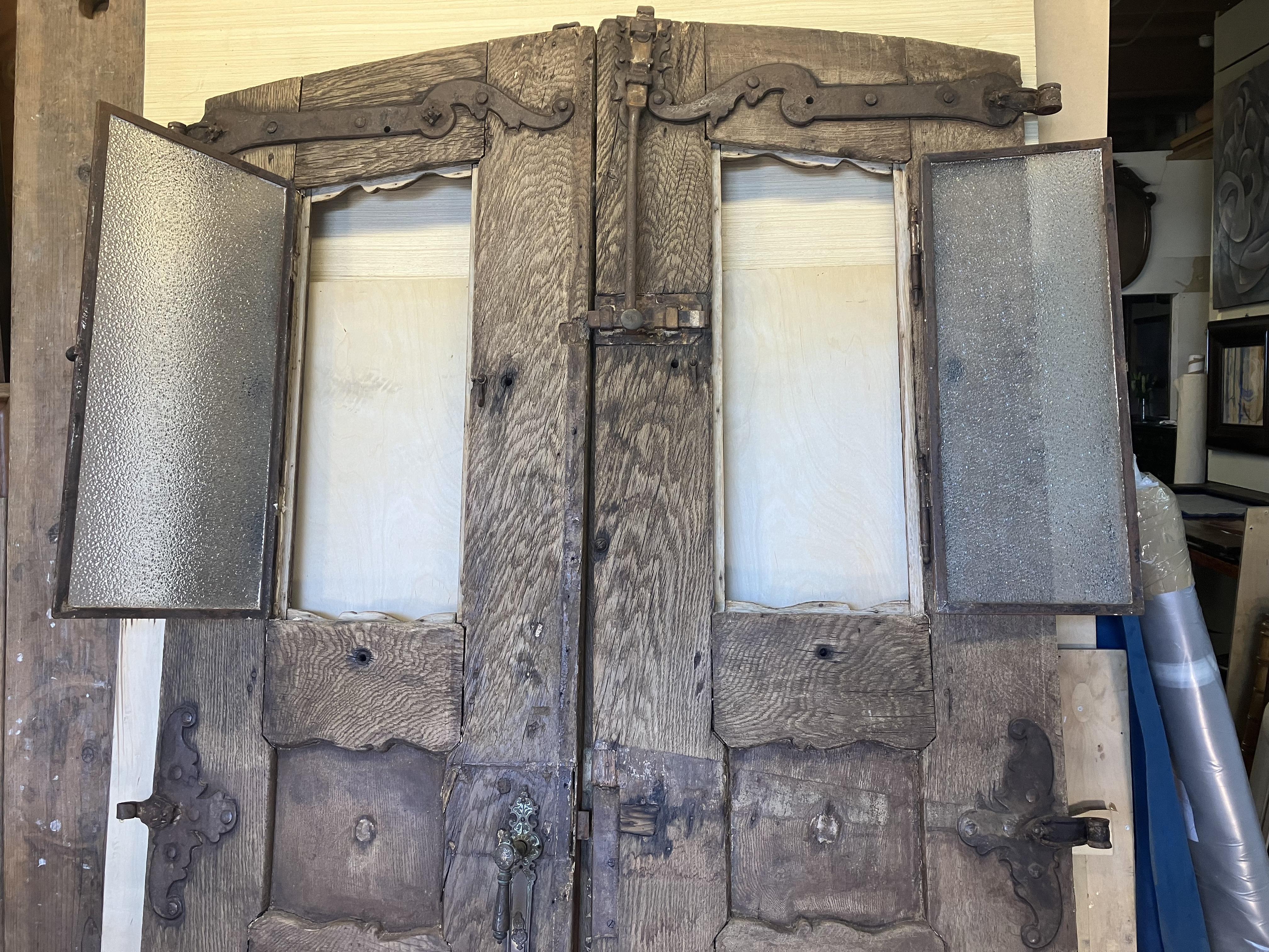 Central American Early 19th Century Spanish American Front Entrance Double Doors