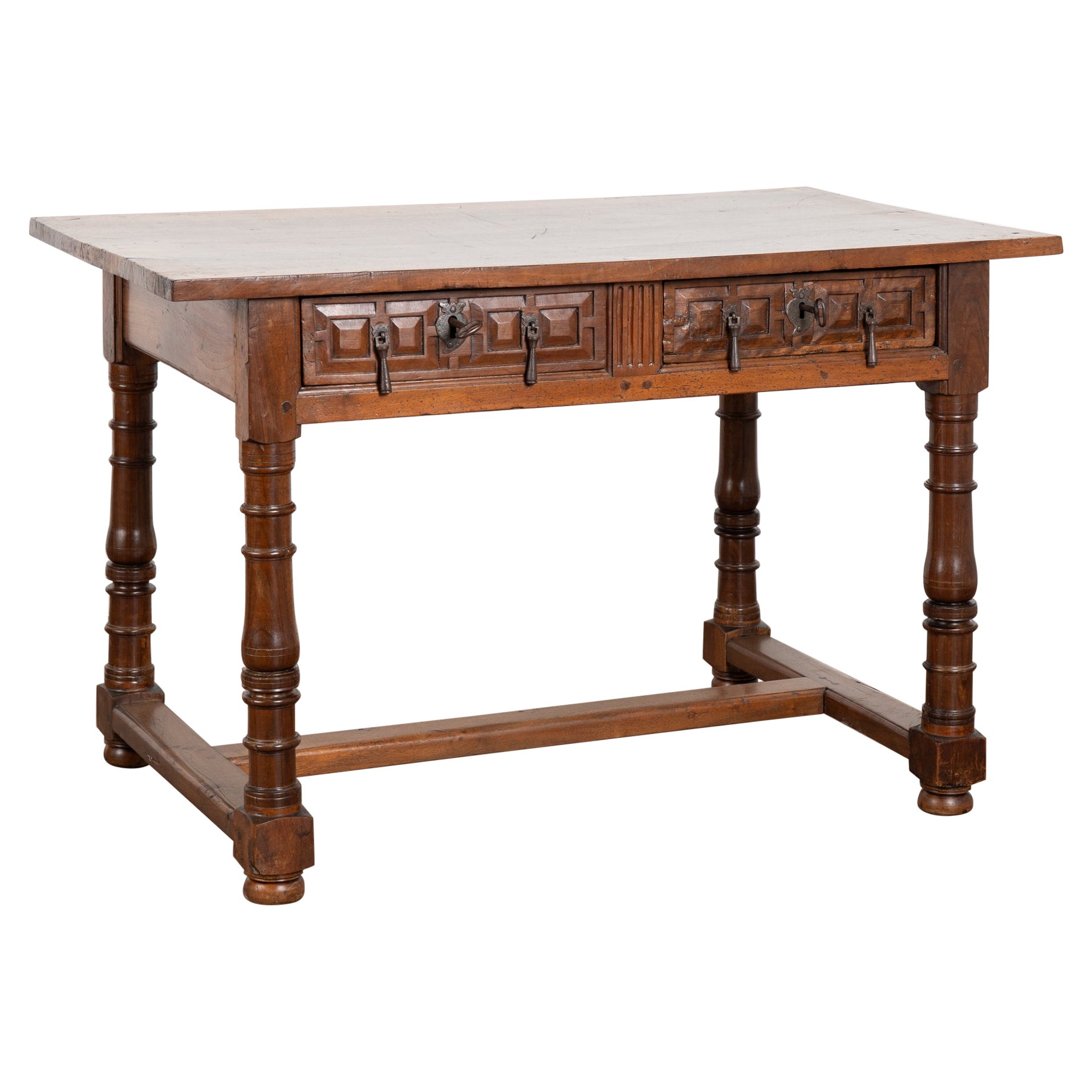 Early 19th Century Spanish Chestnut Console Table For Sale