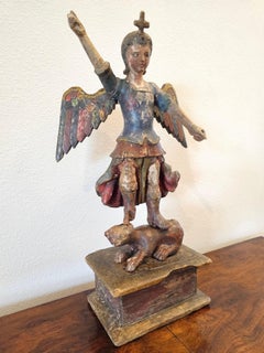 Early 19th Century Spanish Colonial Mexico Polychrome Santo Altar Figure