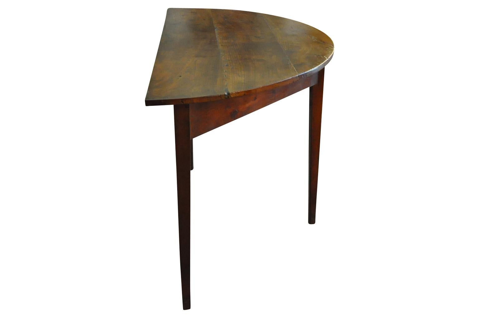 Walnut Early 19th Century Spanish Demilune Table For Sale