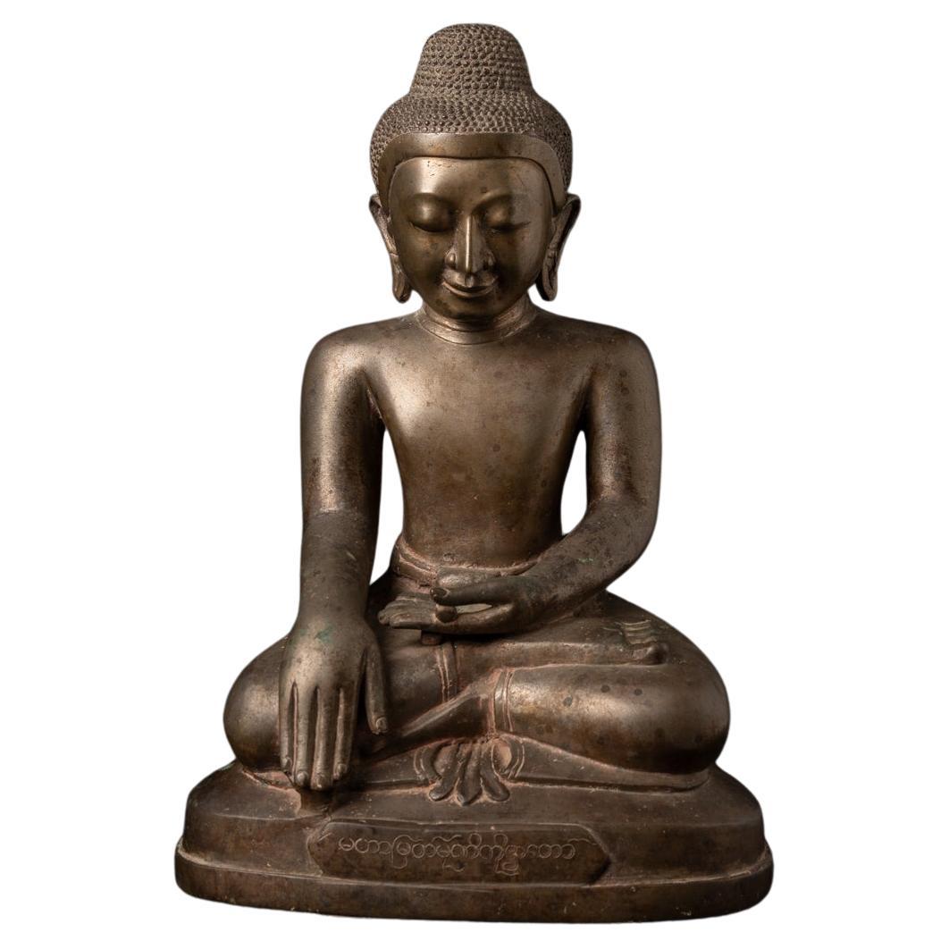 Sondere antike burmesische Buddha-Statue aus Bronze aus Burma aus dem frühen 19. Jahrhundert