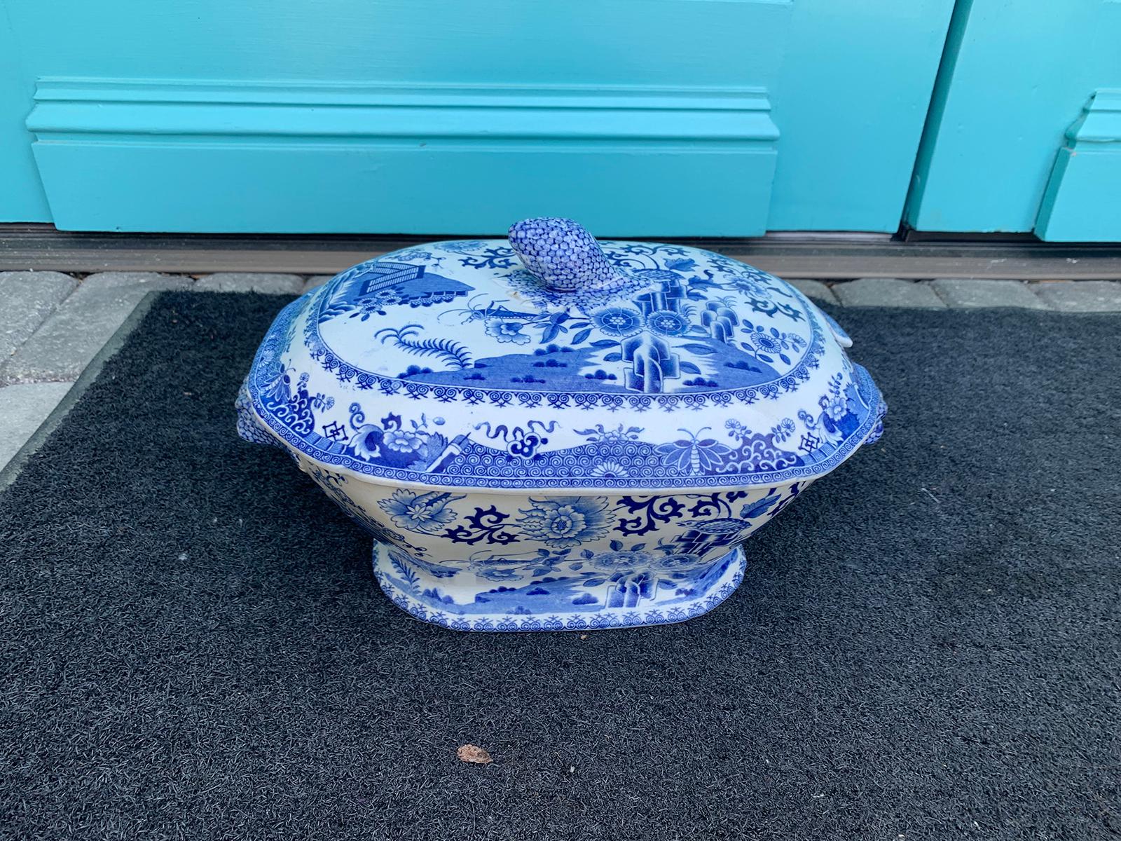 Early 19th Century Spode Blue and White Tureen 10