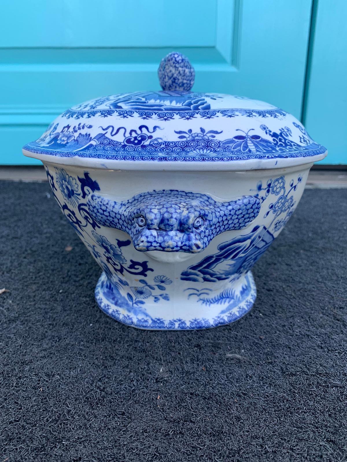 Early 19th Century Spode Blue and White Tureen 1