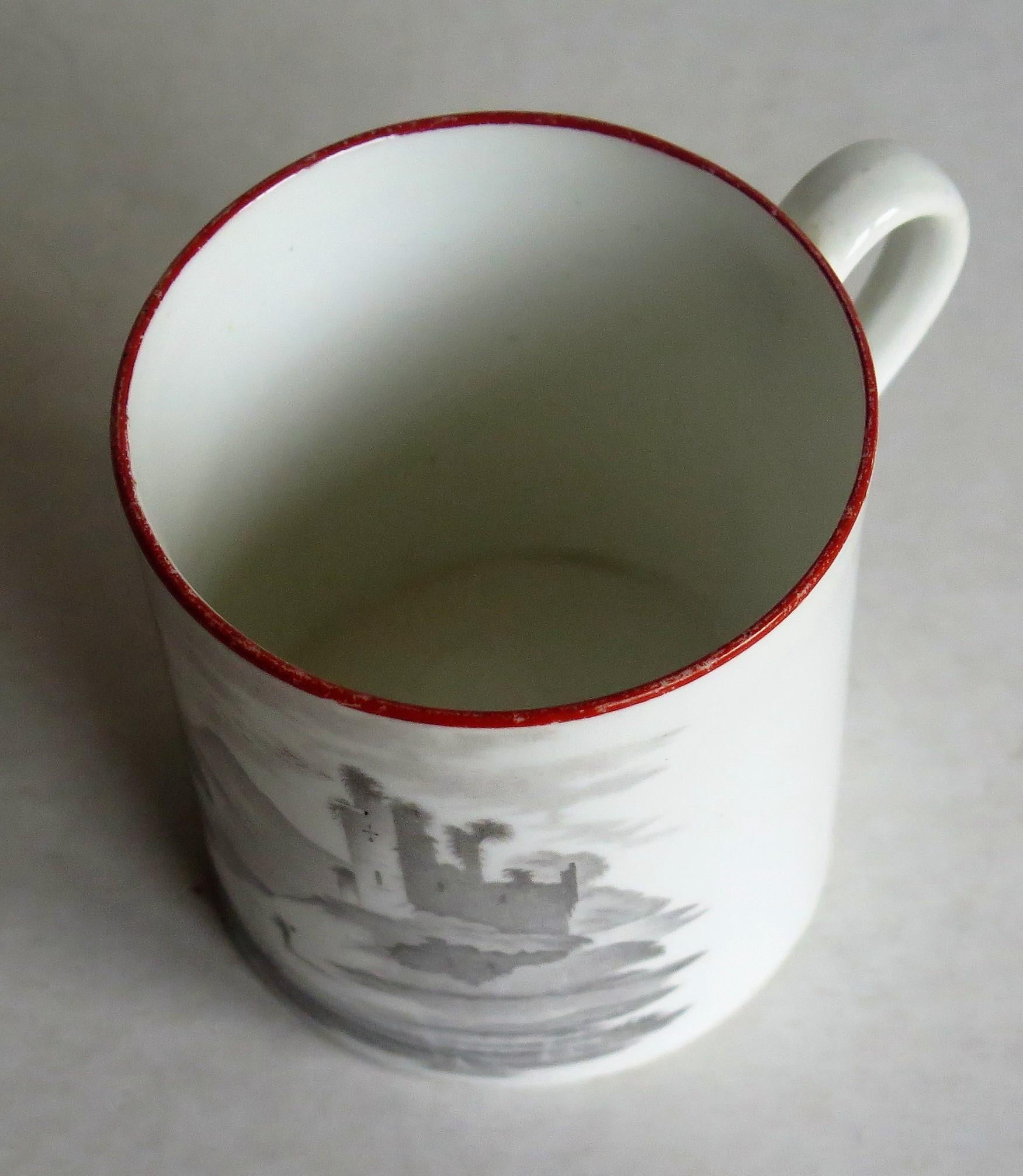 Early 19th Century Spode Porcelain Coffee Can Bat Printed Pattern 557 circa 1810 4