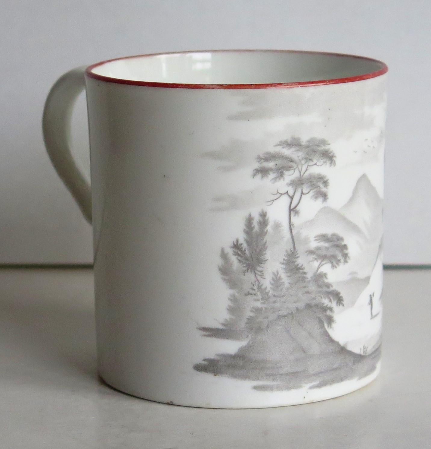 Early 19th Century Spode Porcelain Coffee Can Bat Printed Pattern 557 circa 1810 3