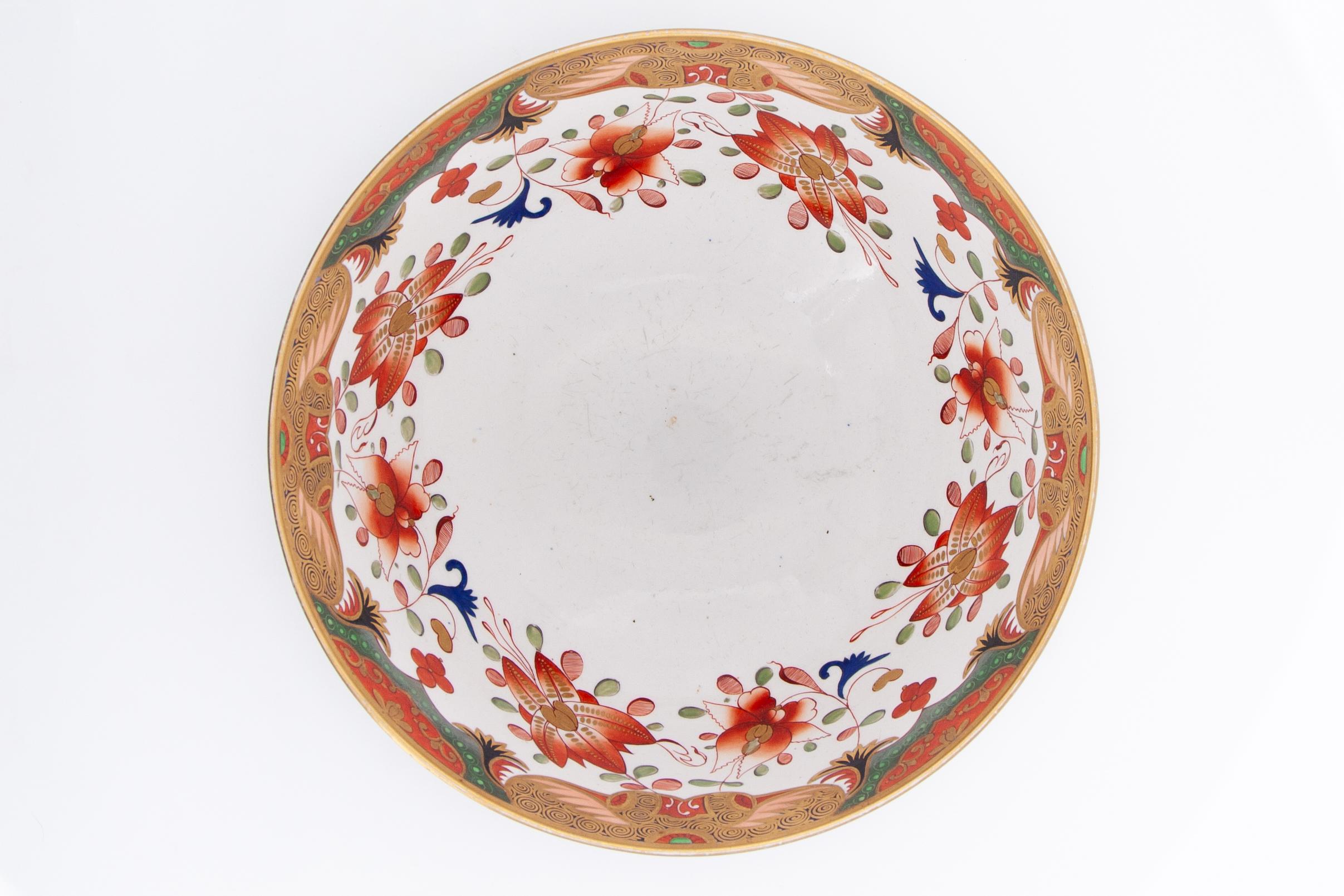 Early 19th Century Spode Porcelain Regency Punch Bowl In Good Condition In Fort Lauderdale, FL