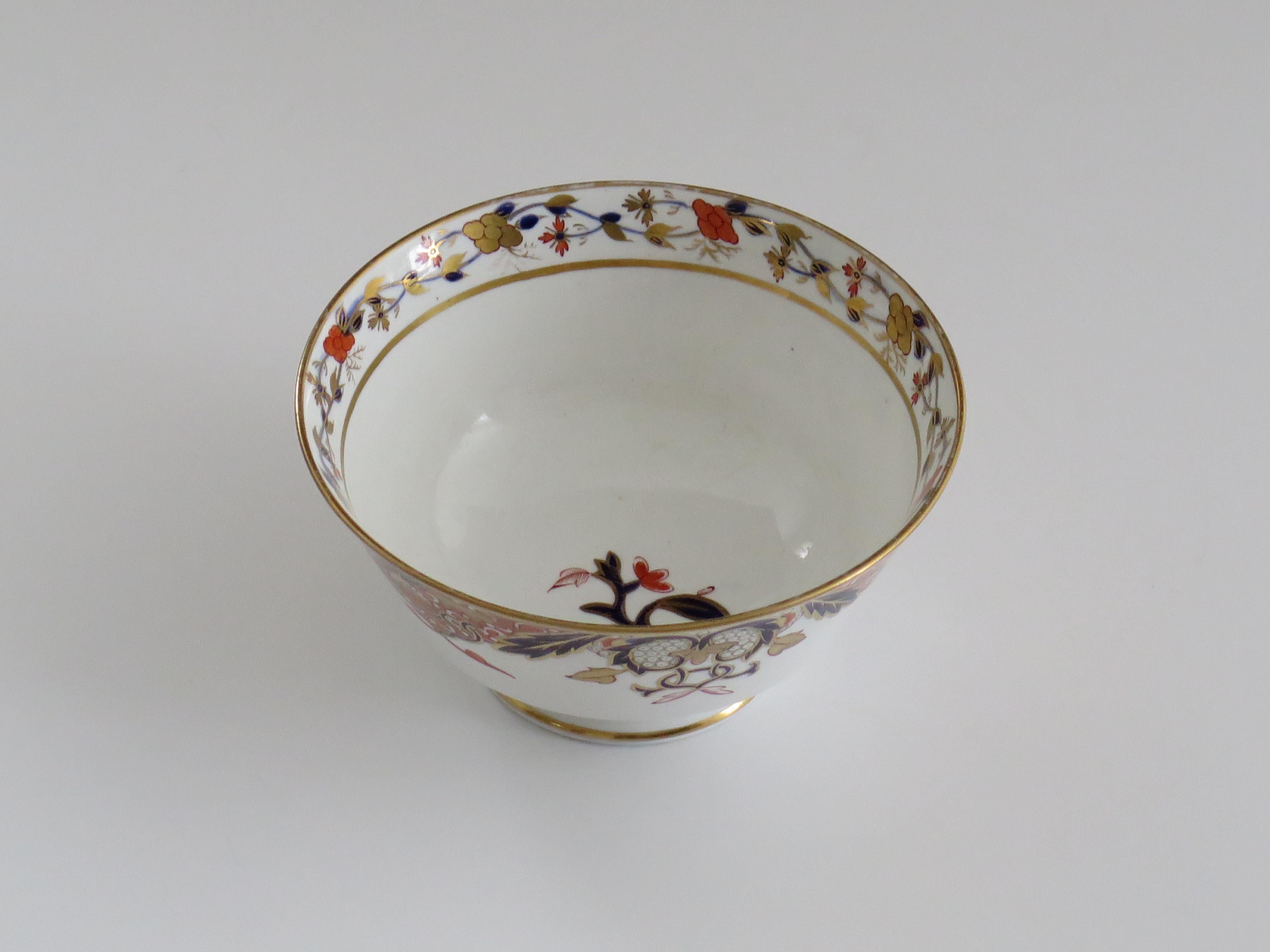 Hand-Painted Early 19th Century Spode Porcelain Slop Bowl in Japan Ptn 1946, circa 1810 For Sale