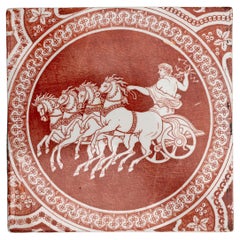 Early 19th Century Spode Red Greek Pattern Tile