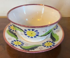 Early 19th Century Staffordshire Pink Luster Bowl and Underplate Circa 1820