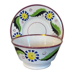 Early 19th Century Staffordshire Pink Luster Bowl and Underplate Circa 1820