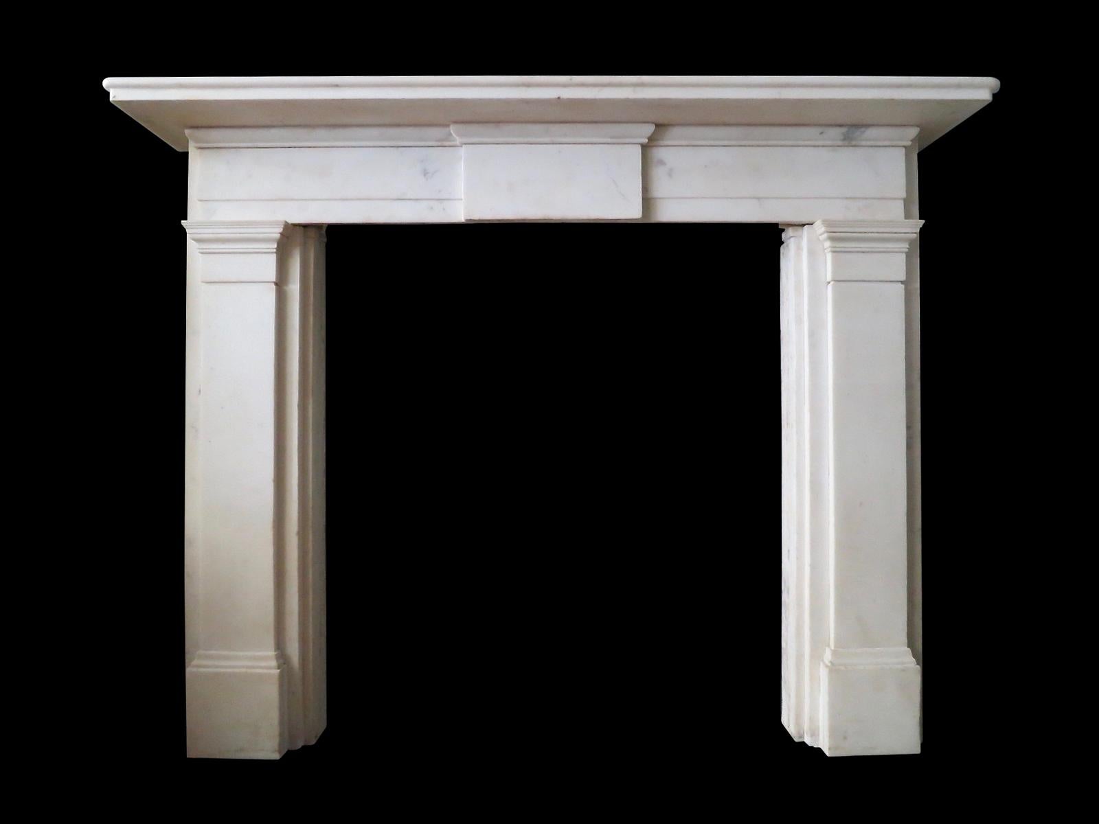 Regency Early 19th Century Statuary White Marble Fireplace For Sale