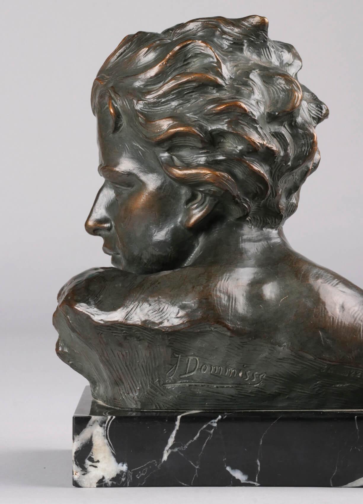 Early 20th Century Statue of a Young Man 'en Profil' by Johannes Dommisse 4