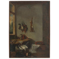 Early 19th Century Still Life Painting of a Country House Larder