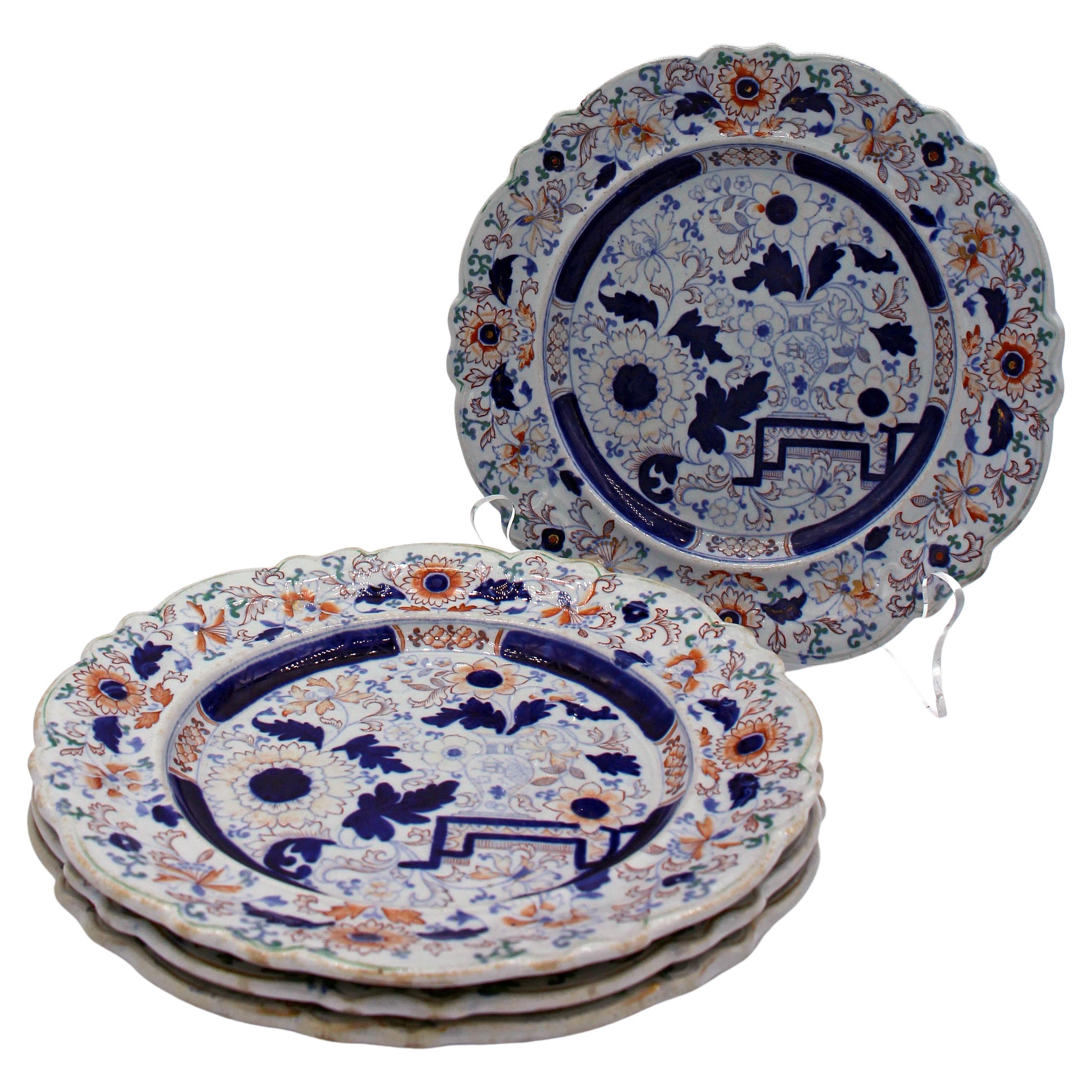 Early 19th Century "Stone China" Plates by Hicks, Meigh & Johnson, Set of Four For Sale