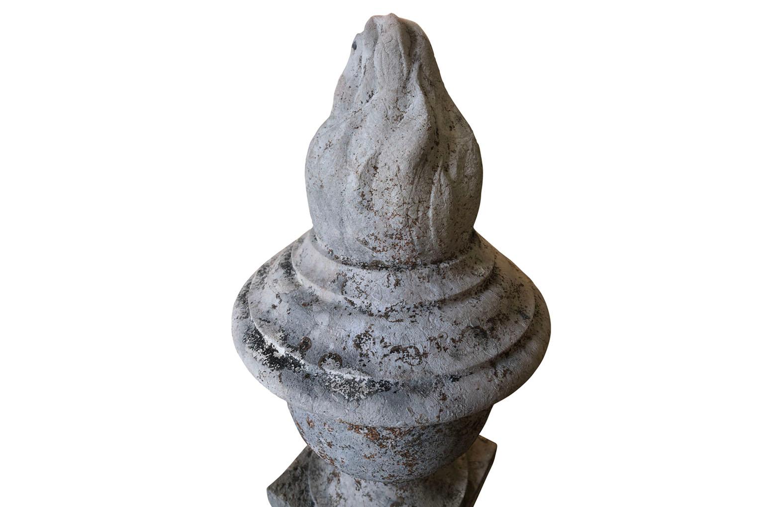 Early 19th Century Stone Flame Finial Statues 2