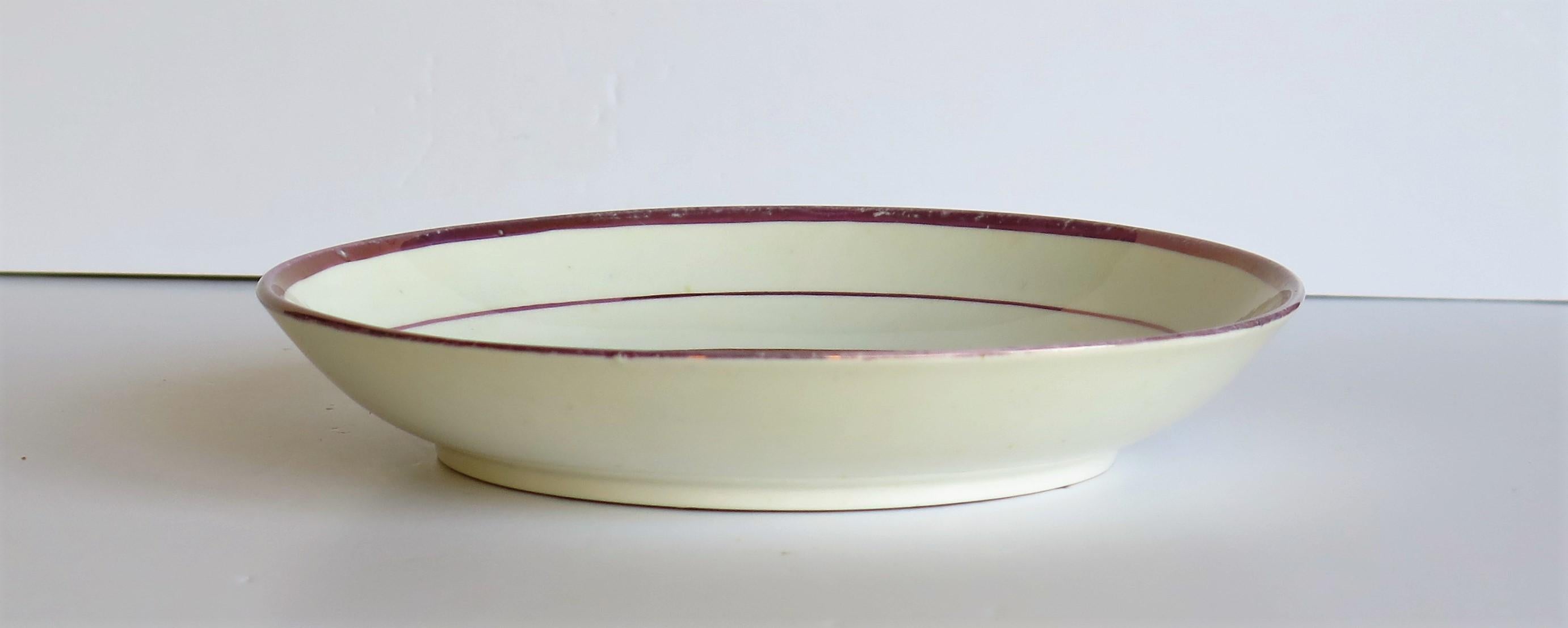Plat ou assiette en porcelaine lustrée géorgienne Sunderland, Angleterre, début du 19ème siècle en vente 7