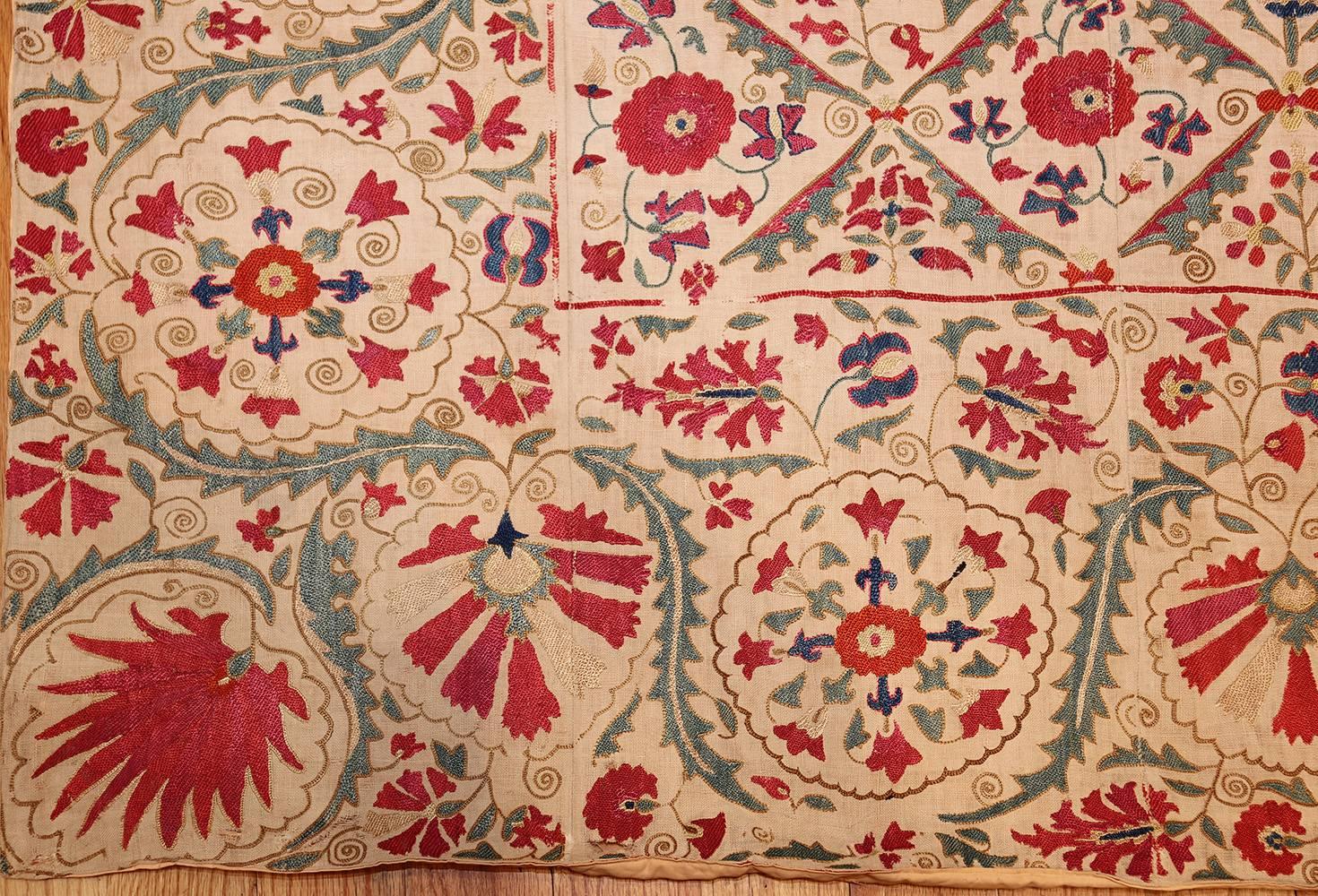 Early 19th Century Suzani Uzbek Textile. Size: 5 ft 4 in x 5 ft 7 in  2